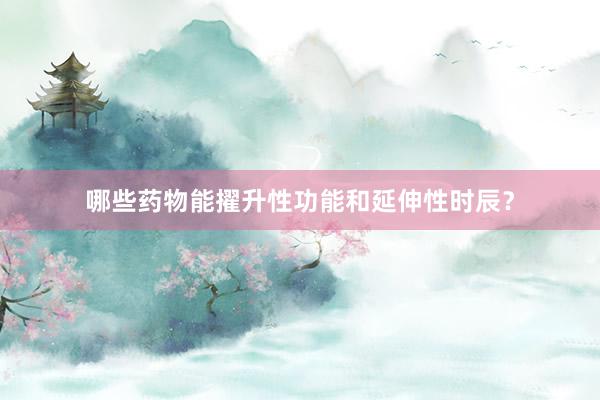 哪些药物能擢升性功能和延伸性时辰？